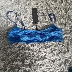 Blue textured Triangl top